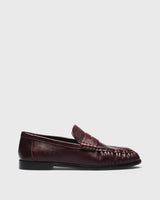 Agnes Penny Loafer, burgundy, side profile