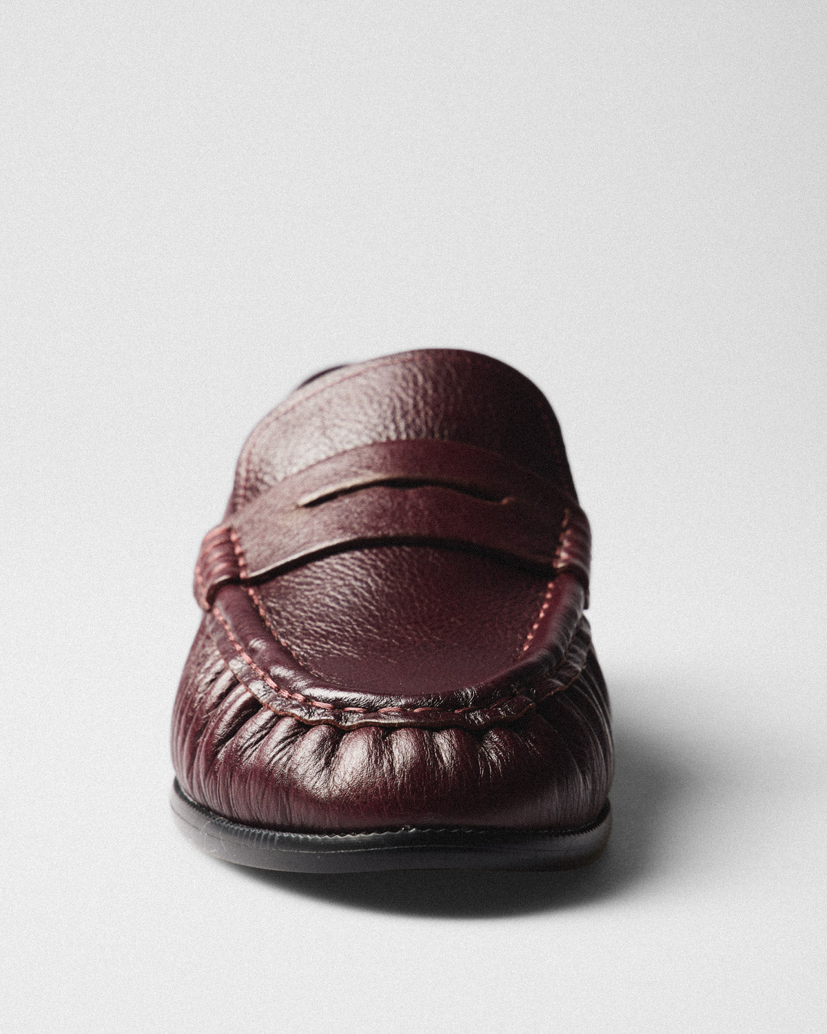 Agnes Penny Loafer, burgundy, top view