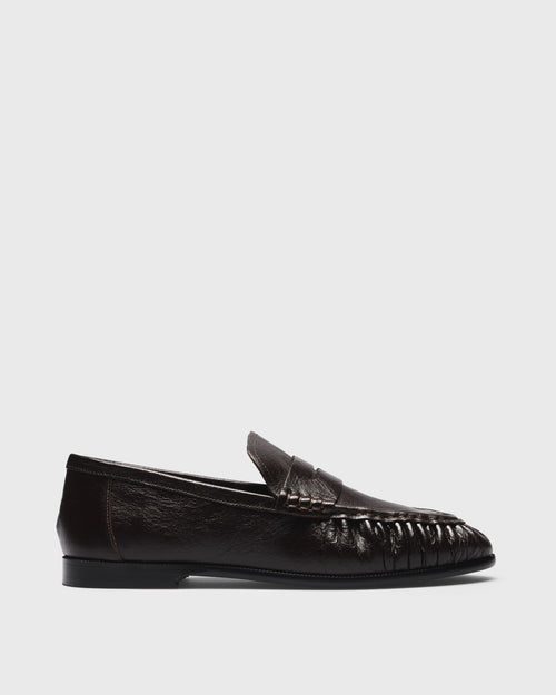 Alba Penny Loafer, brown, side profile