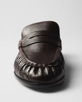 Alba Penny Loafer, brown, top view
