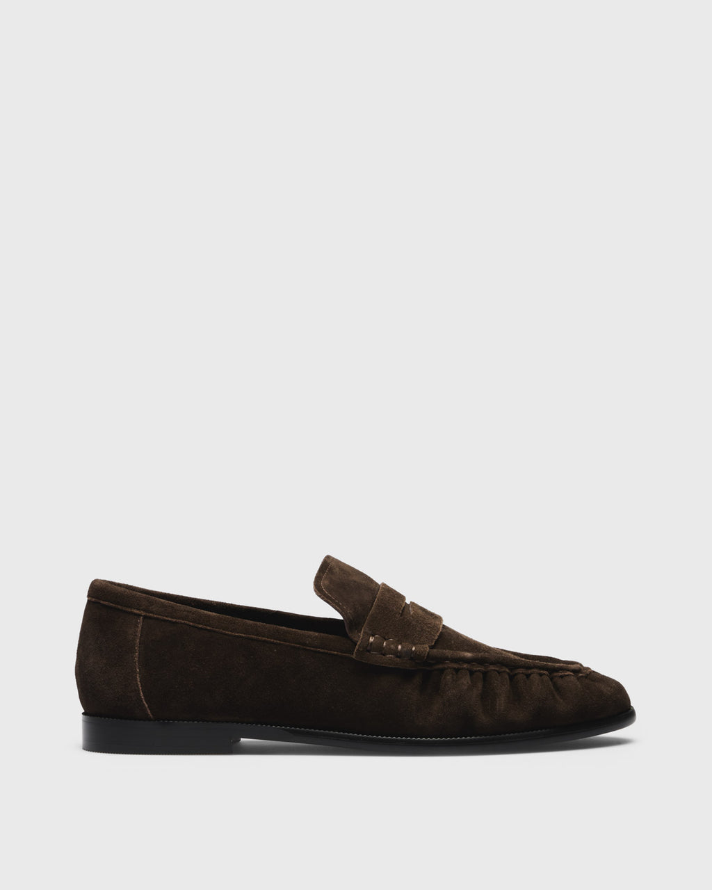 Astrid Suede Penny Loafer, brown, side profile