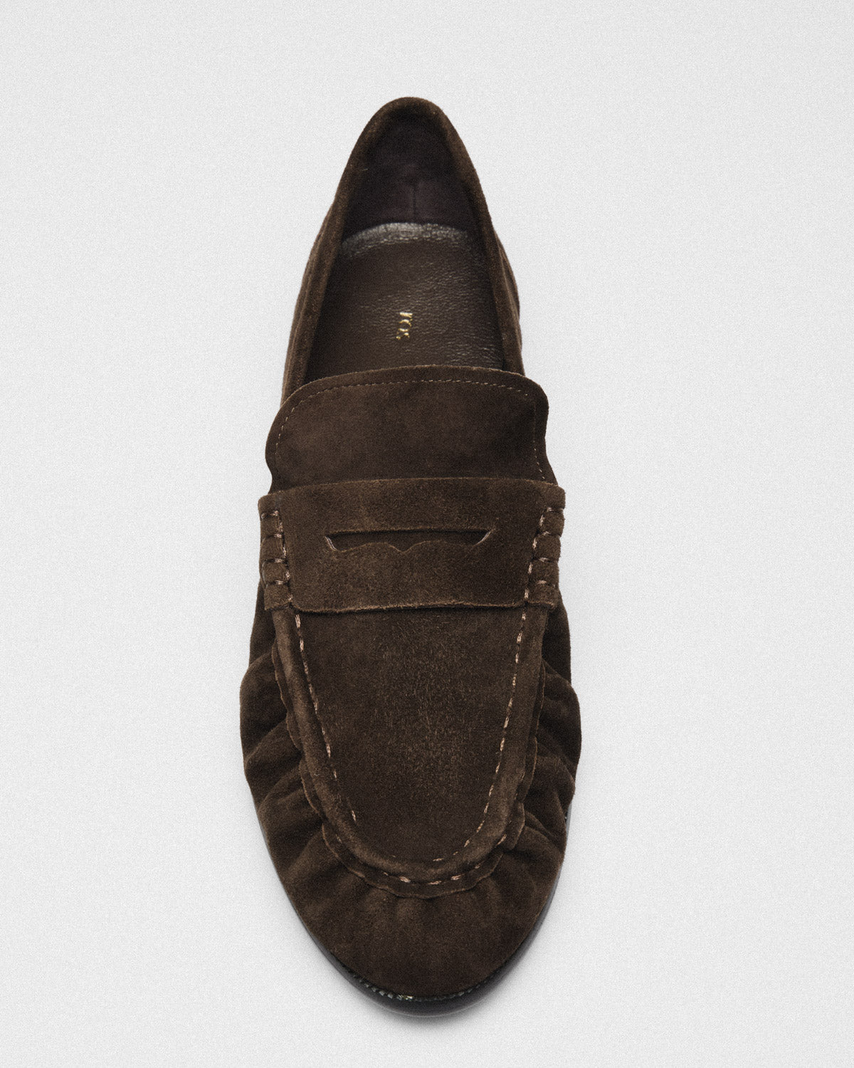 Astrid Suede Penny Loafer, brown, detail