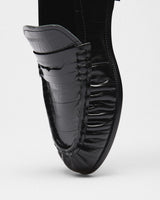Dafne Croc Penny Loafer, black, top view