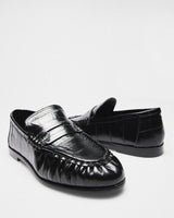 Dafne Croc Penny Loafer, black, pair