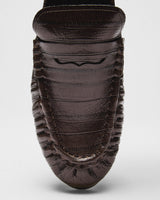 Delia Croc Penny Loafer, brown, top view