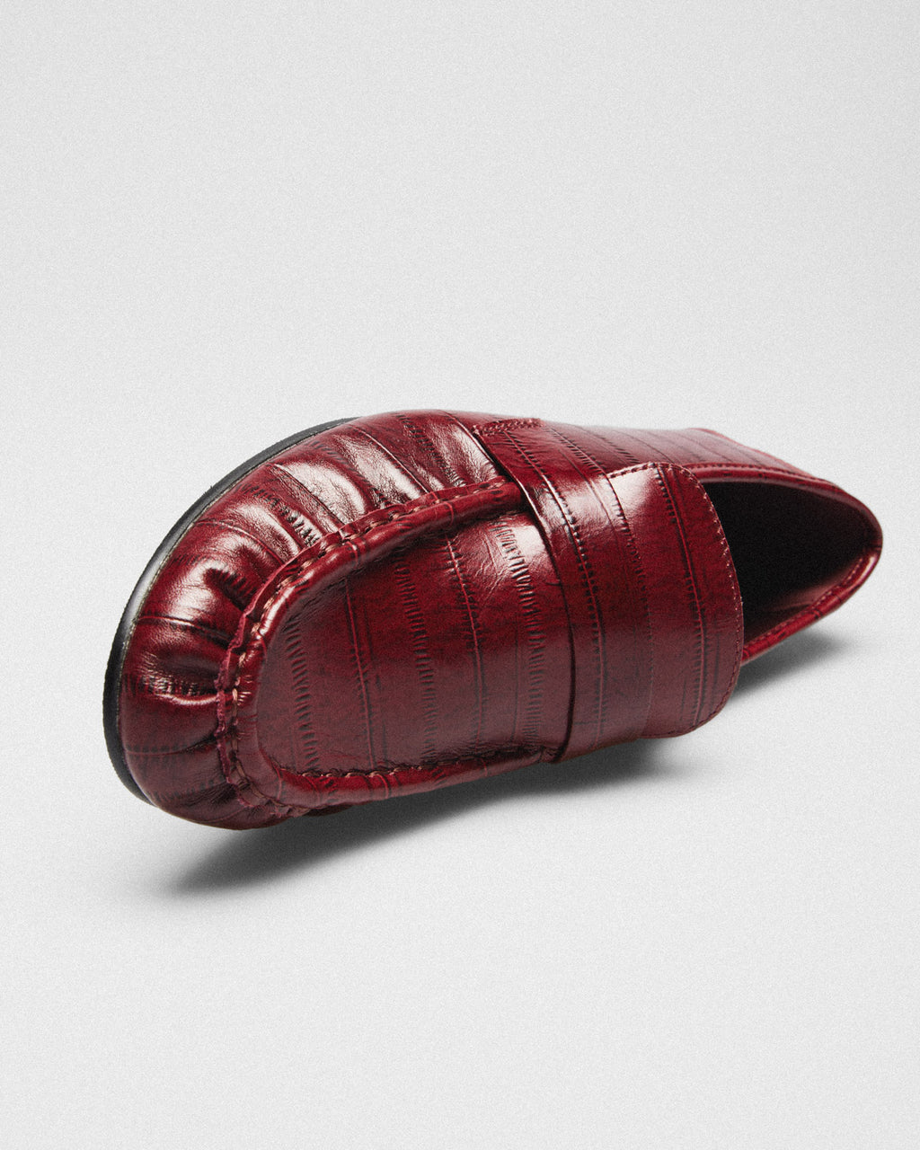 Elba Croc Penny Loafer, burgundy, top view