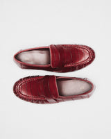 Elba Croc Penny Loafer, burgundy, pair