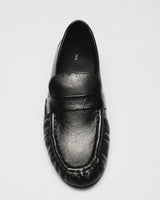 Etta Glazed Penny Loafer, black, detail