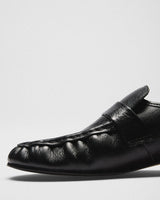 Etta Glazed Penny Loafer, black, top view
