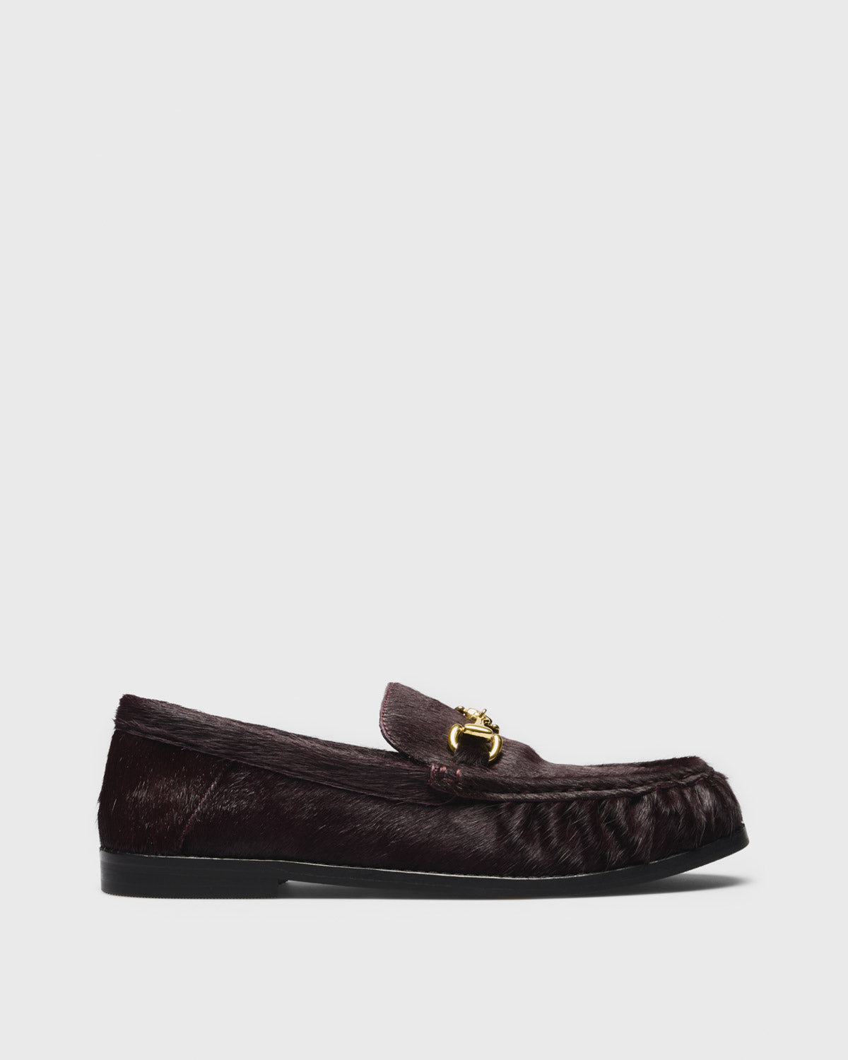 Gaia Horsebit Loafer, burgundy, side profile