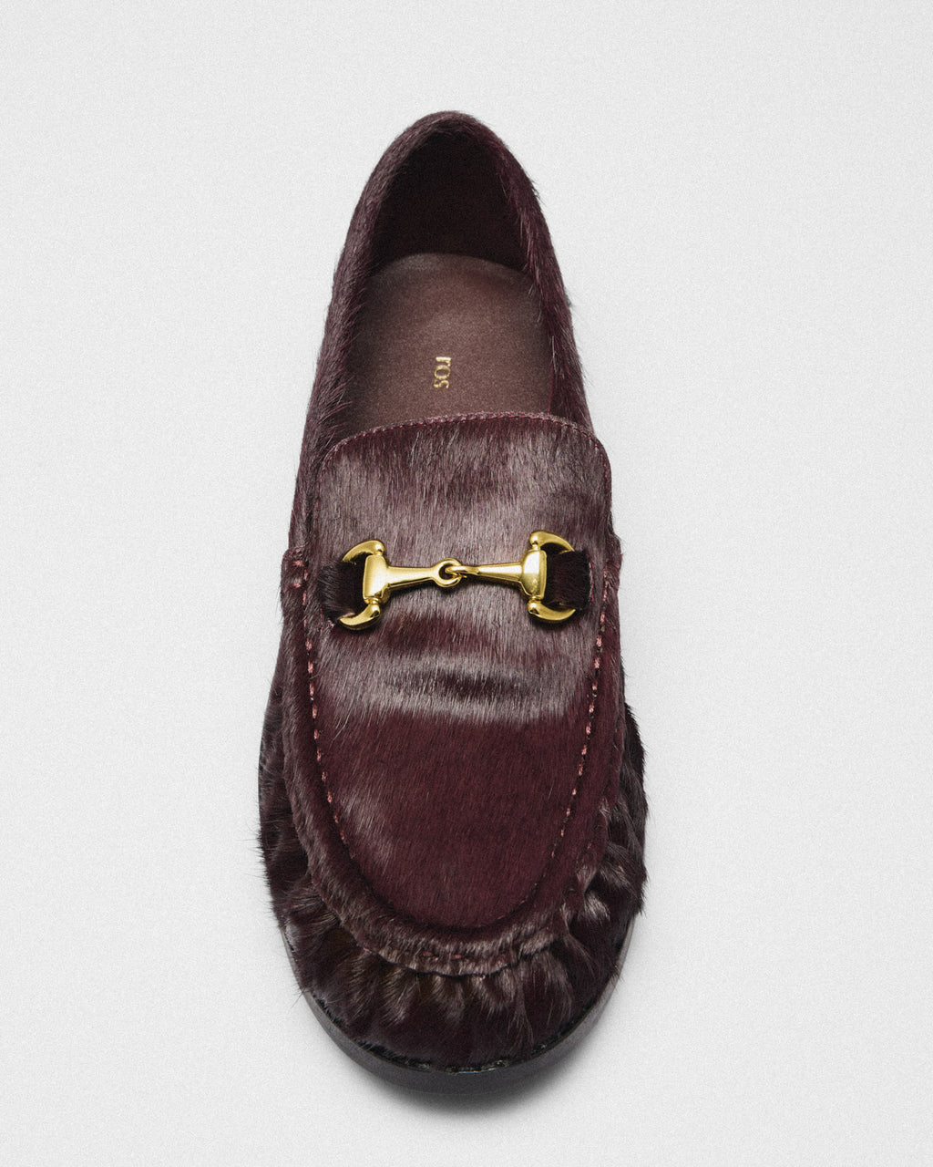 Gaia Horsebit Loafer, burgundy, detail