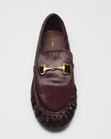 Gaia Horsebit Loafer, burgundy, detail