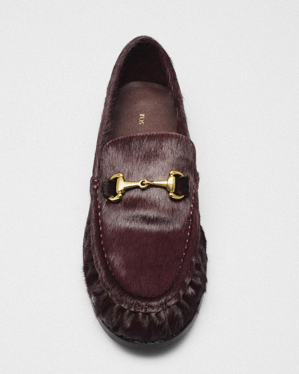 Gaia Horsebit Loafer, burgundy, detail