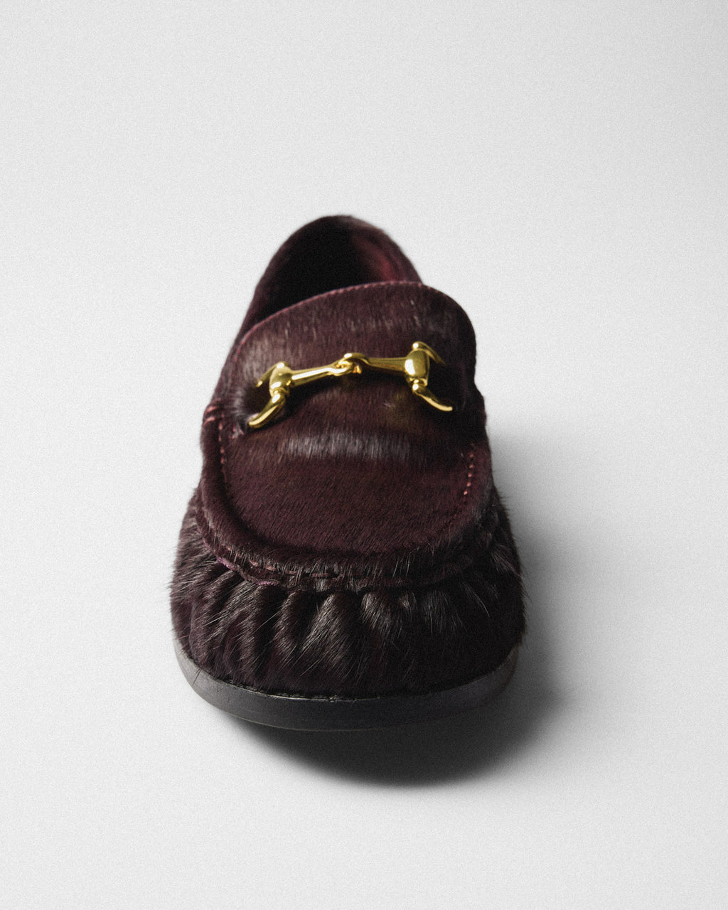 Gaia Horsebit Loafer, burgundy, top view