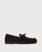Hedda Suede Bow Loafer, brown, side profile