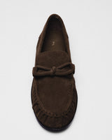 Hedda Suede Bow Loafer, brown, detail