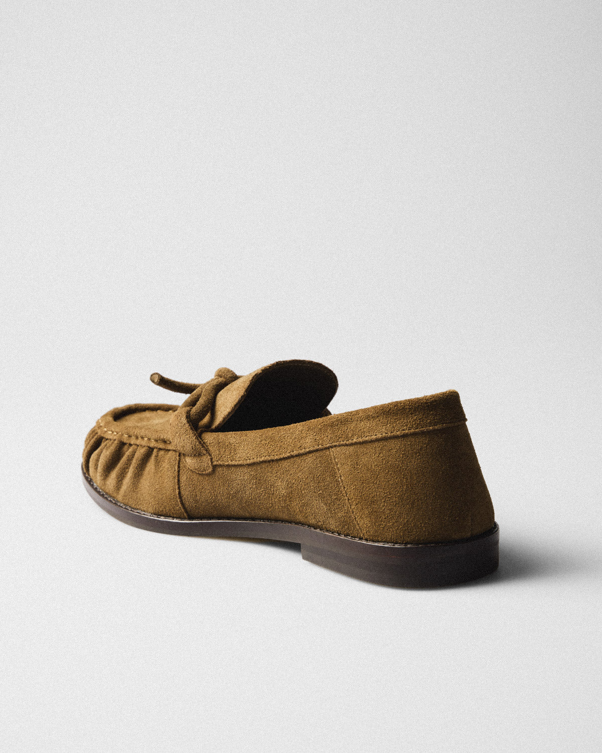 Ida Suede Bow Loafer, tobacco, top view