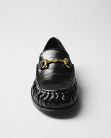 Iris Croc Horsebit Loafer, black, top view