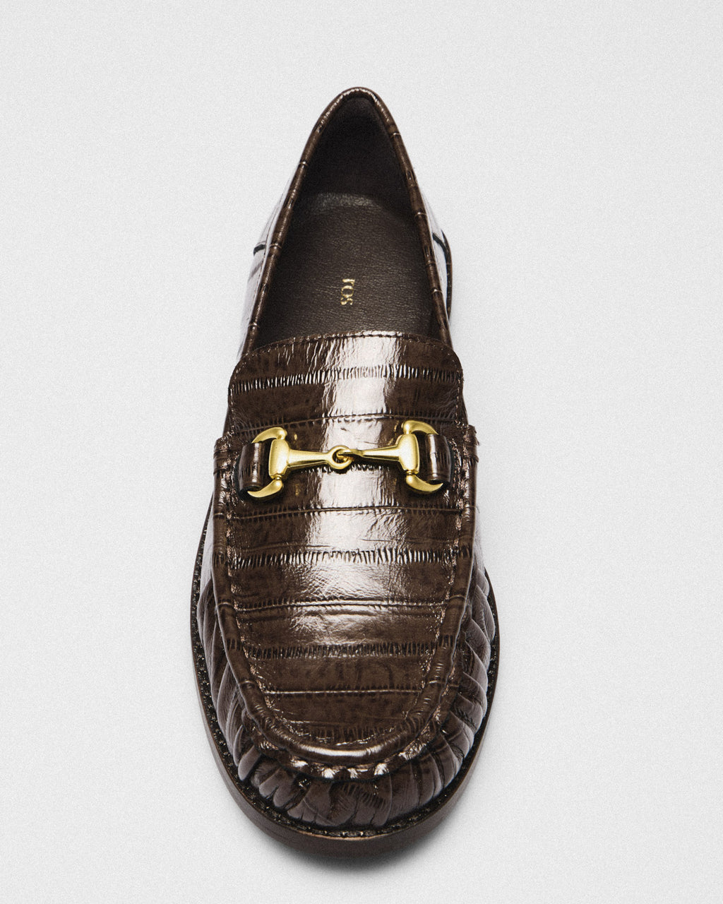 Isla Croc Horsebit Loafer, brown, detail