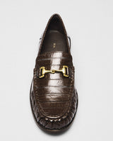 Isla Croc Horsebit Loafer, brown, detail
