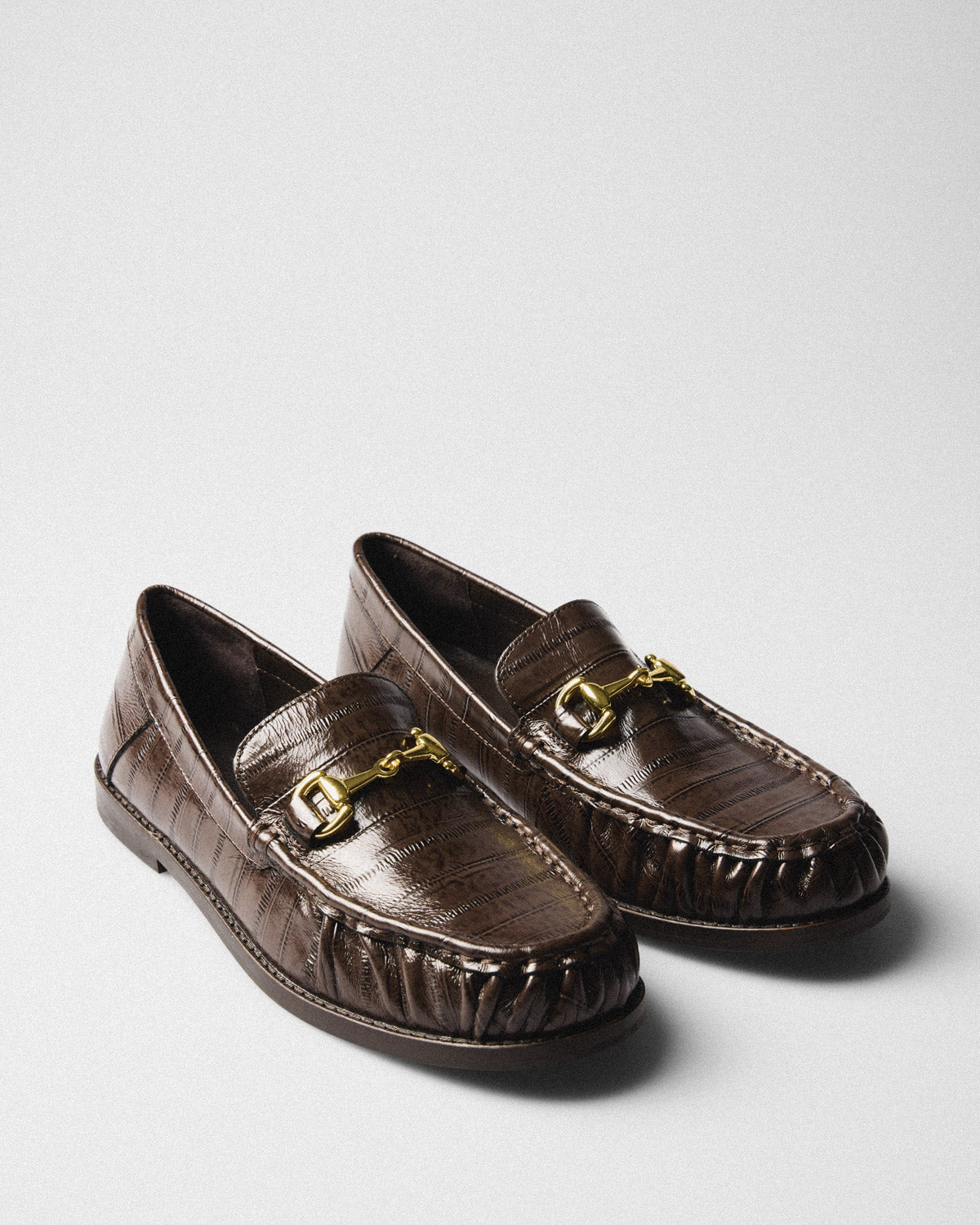 Isla Croc Horsebit Loafer, brown, pair