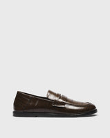 Livia Croc Lug Loafer, brown, side profile