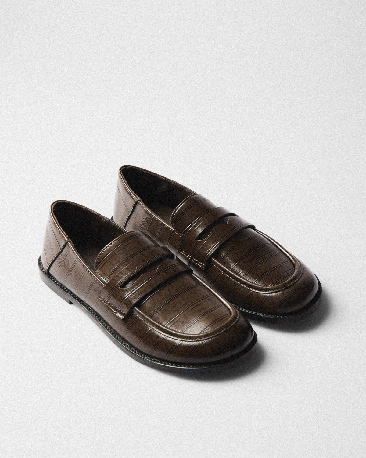 Livia Croc Lug Loafer, brown, pair