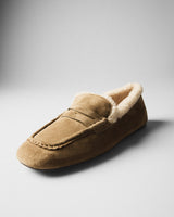 Lotte Teddy-Lined Loafer, camel, top view