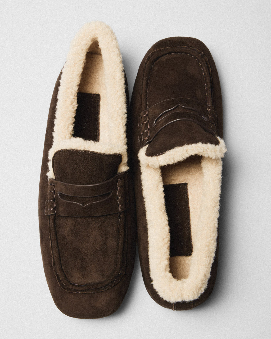 Lise Teddy-Lined Loafer, brown, pair