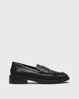 Mila Lug Loafer, black, side profile