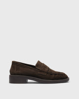 Nell Suede Lug Loafer, brown, side profile