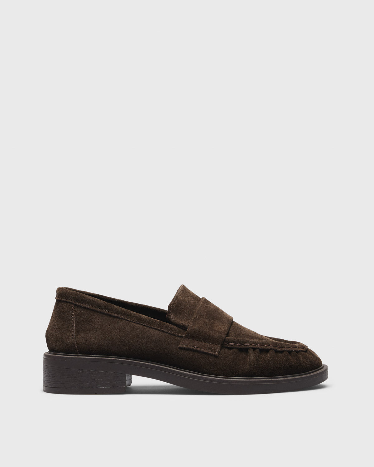 Nell Suede Lug Loafer, brown, side profile