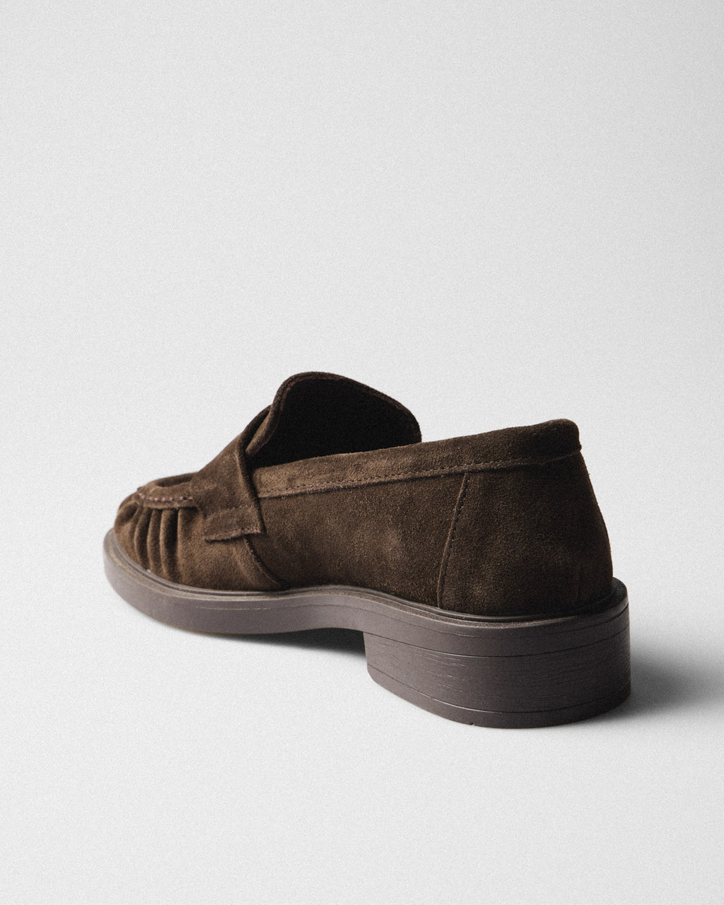 Nell Suede Lug Loafer, brown, top view