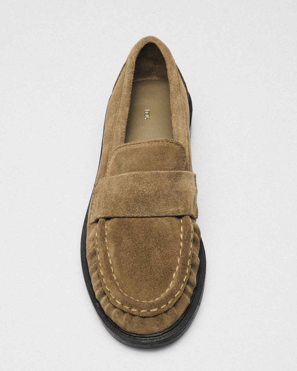 Nina Suede Lug Loafer, tobacco, detail