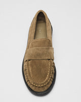 Nina Suede Lug Loafer, tobacco, detail
