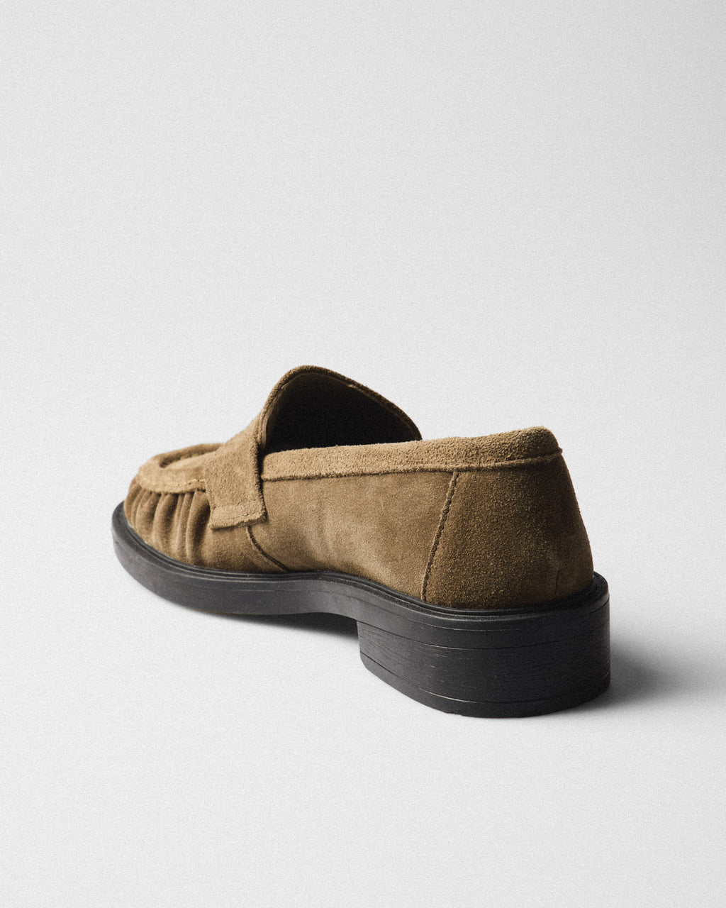 Nina Suede Lug Loafer, tobacco, top view