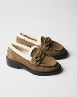 Pia Teddy-Lined Horsebit Loafer, tobacco, pair