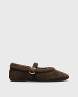 Rhea Teddy-Lined Mary-Jane, brown, side profile