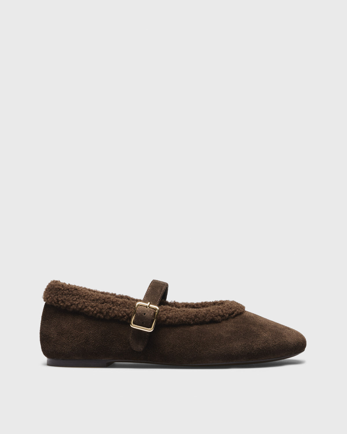 Rhea Teddy-Lined Mary-Jane, brown, side profile