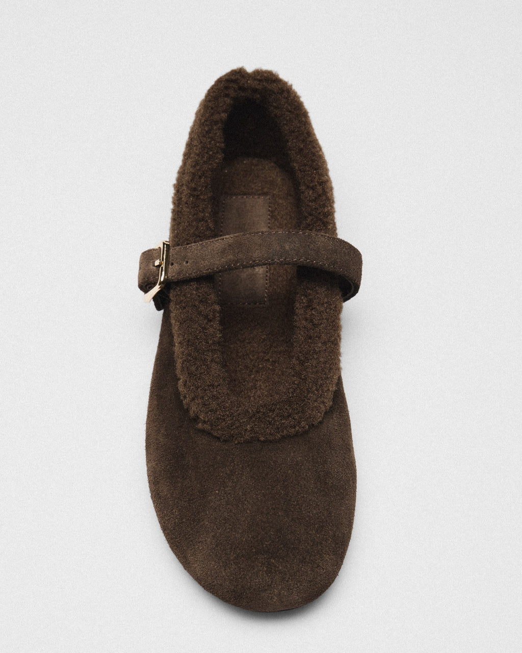 Rhea Teddy-Lined Mary-Jane, brown, detail