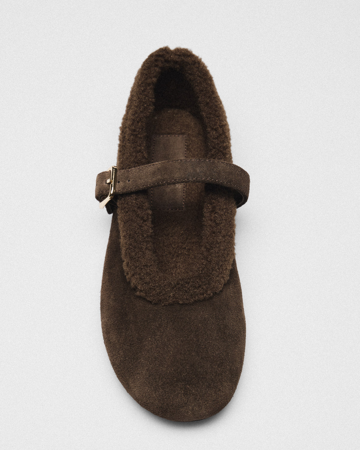 Rhea Teddy-Lined Mary-Jane, brown, detail