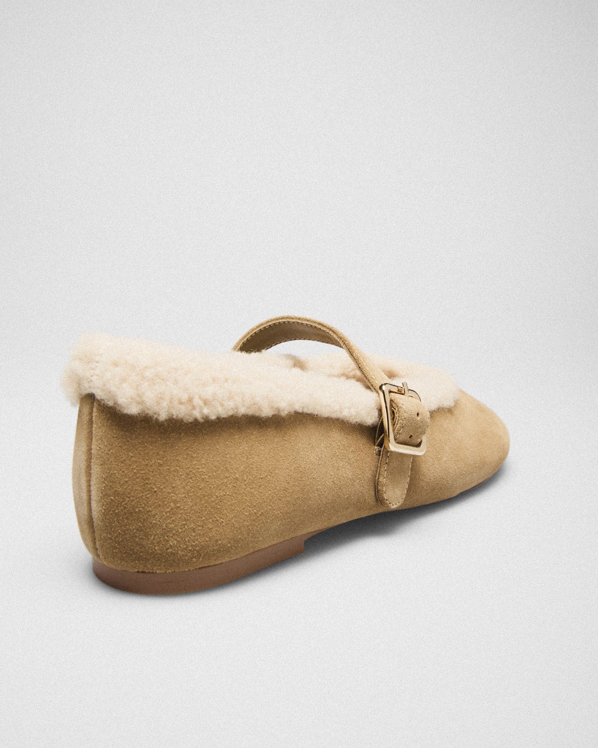 Rita Teddy-Lined Mary-Jane, sand, top view