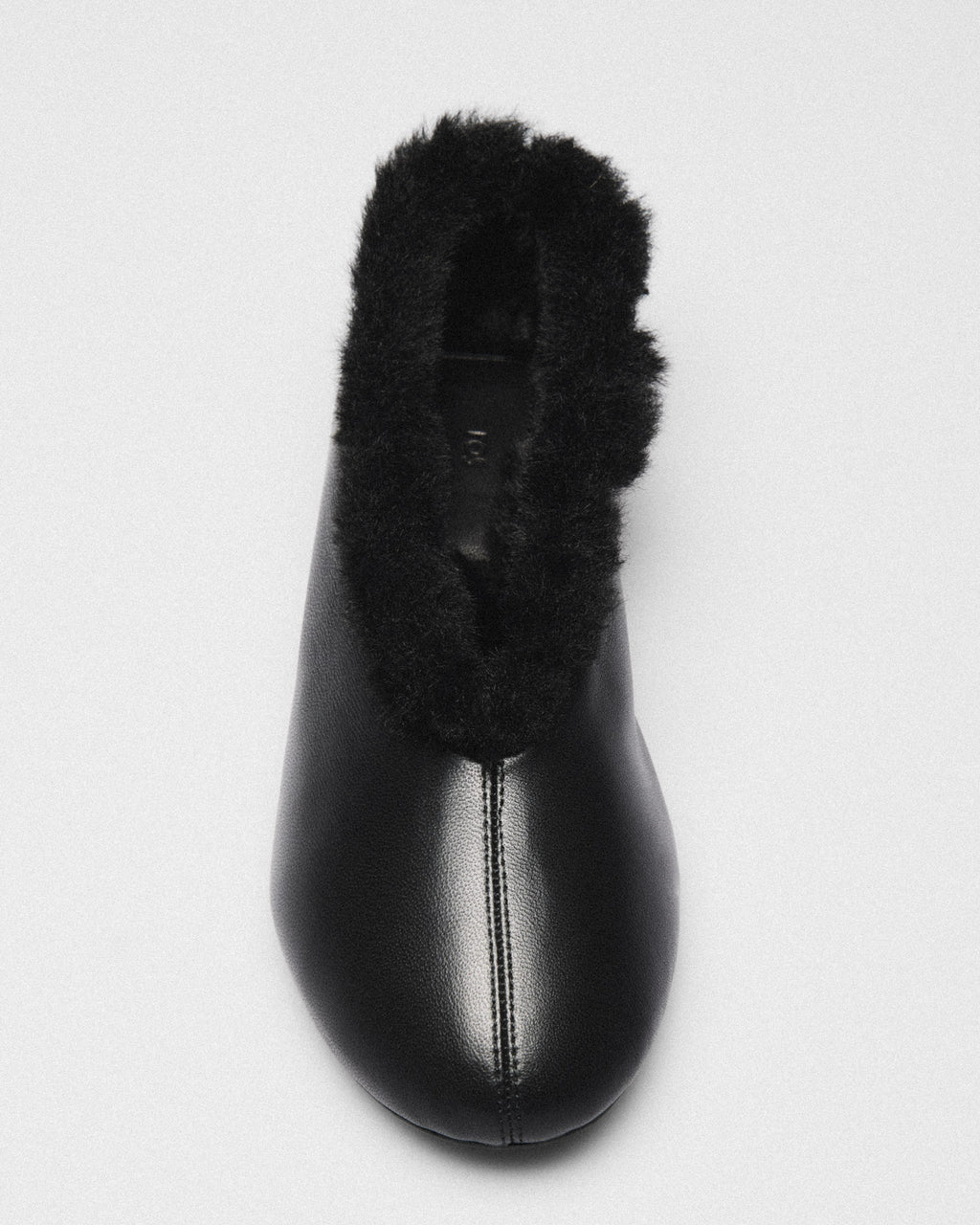 Rosa Plush Collar Ballet Flat, black, detail