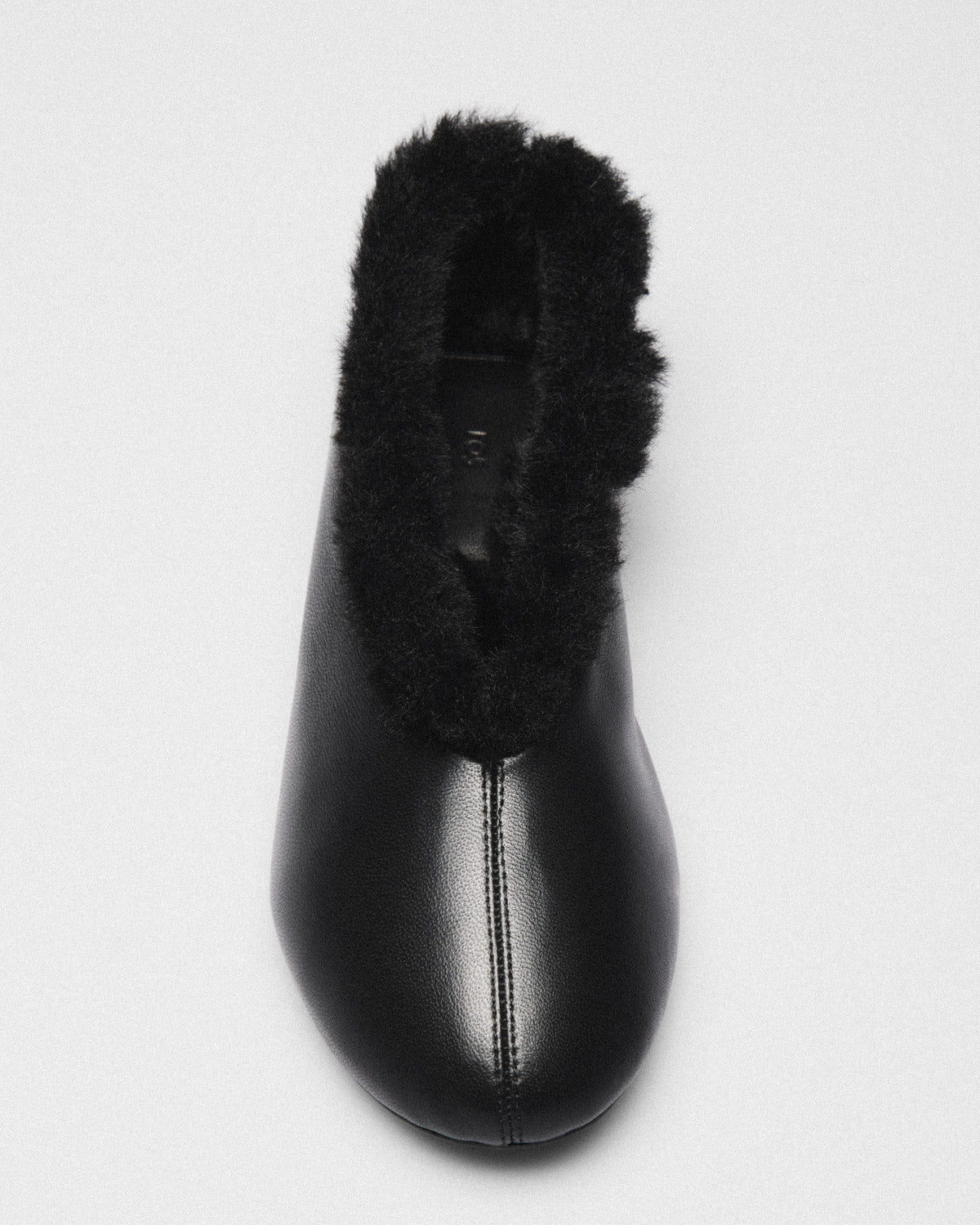 Rosa Plush Collar Ballet Flat, black, detail