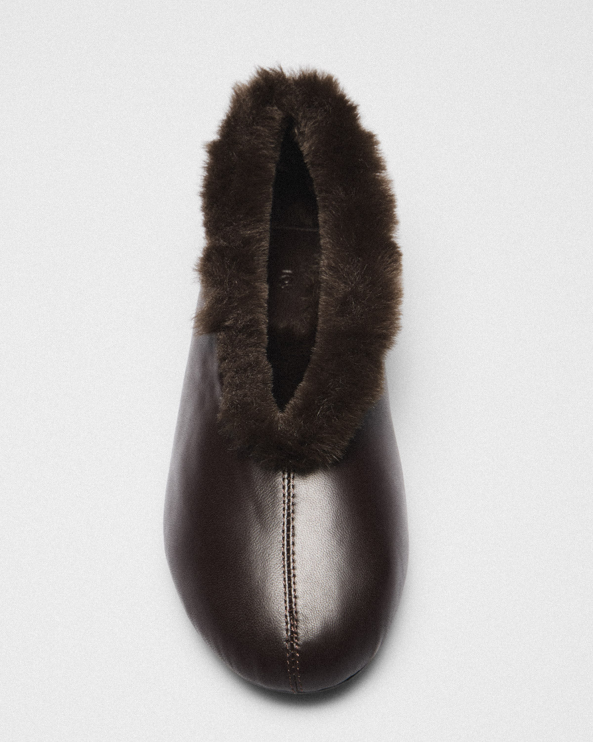 Saga Plush Collar Ballet Flat, brown, detail