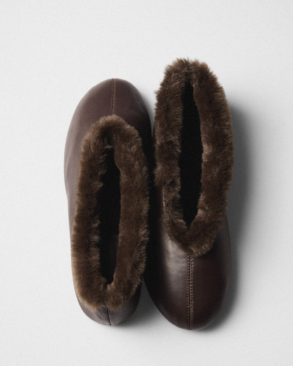 Saga Plush Collar Ballet Flat, brown, pair