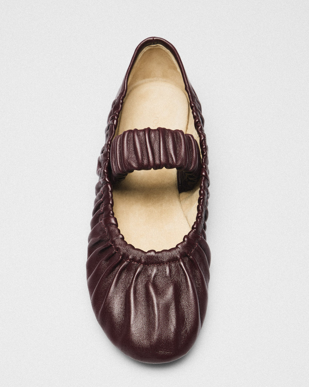 Thora Ruched Mary-Jane, burgundy, detail