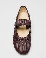 Thora Ruched Mary-Jane, burgundy, detail