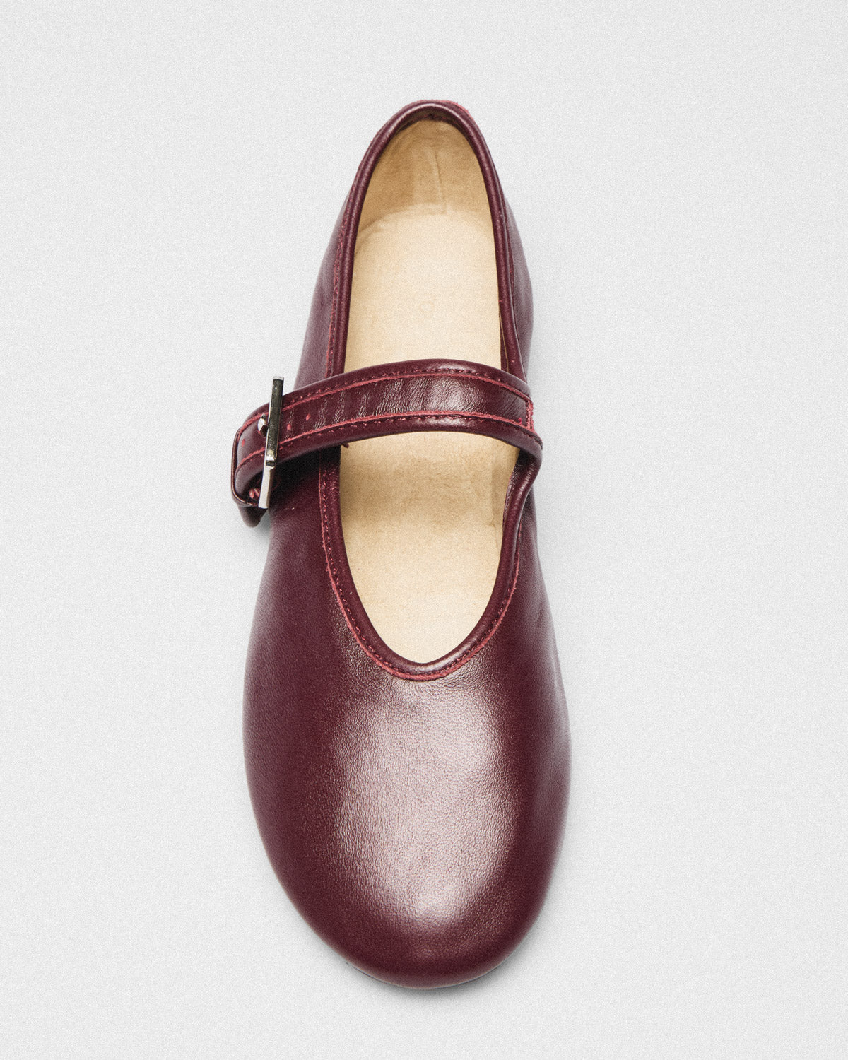 Una Leather Mary-Jane, burgundy, detail