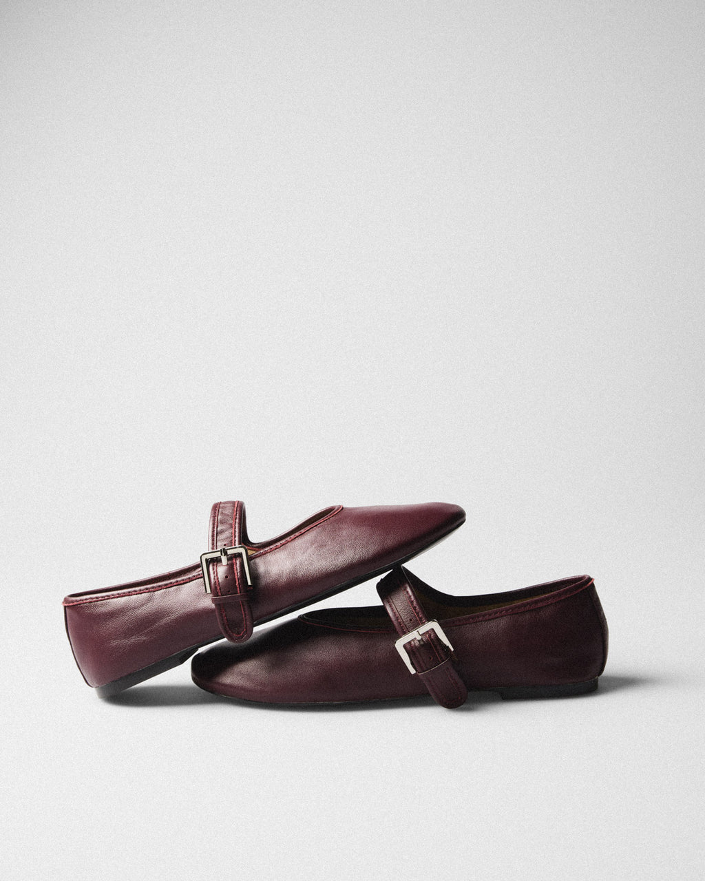 Una Leather Mary-Jane, burgundy, top view
